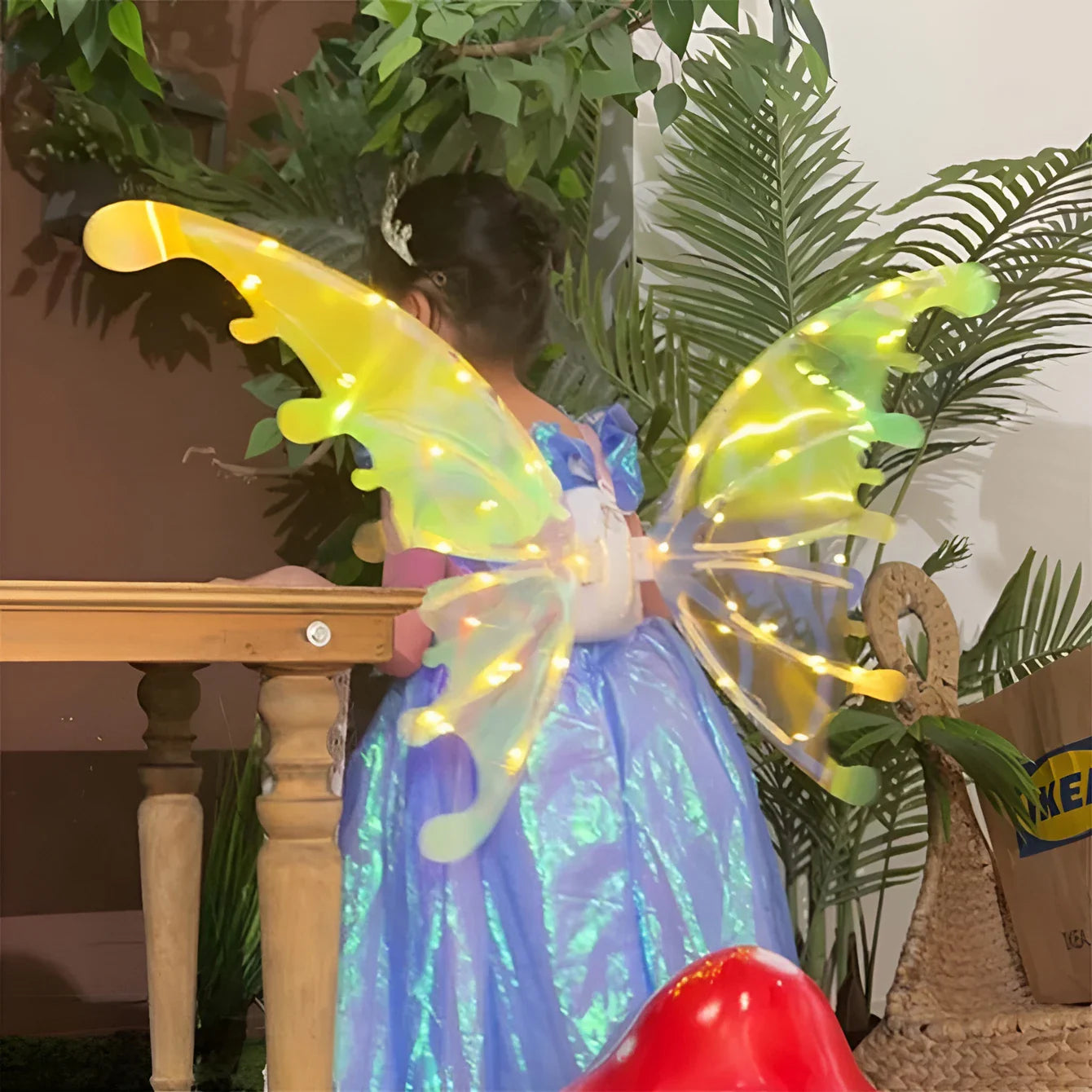 Moving Luminous Music Elf with Butterfly Wings – Indoor/Outdoor Back Decoration Toy Gift (No Battery Included)"