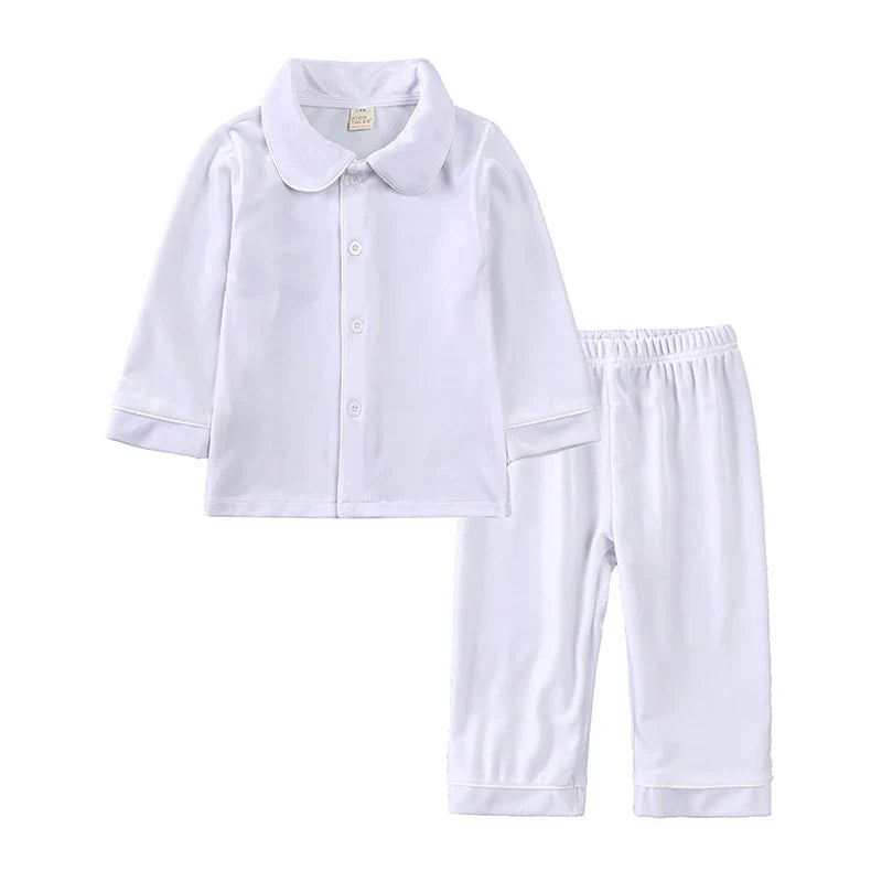 2025 Kids Christmas Pajama Set – Velvet Long Sleeve Sleepwear with Pants