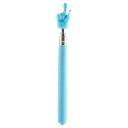 Retractable Teacher Pointer — Stainless Steel Telescopic Finger Design Stick for Classroom Teaching Supplies