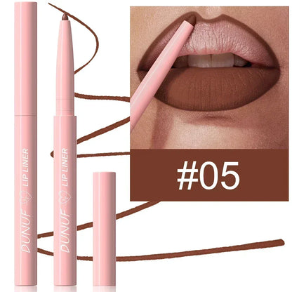 Matte Red Brown Lip Liner Pencil – Waterproof Slim Lip Contour Pen with Tapered Nib Long-Lasting Lip Stain