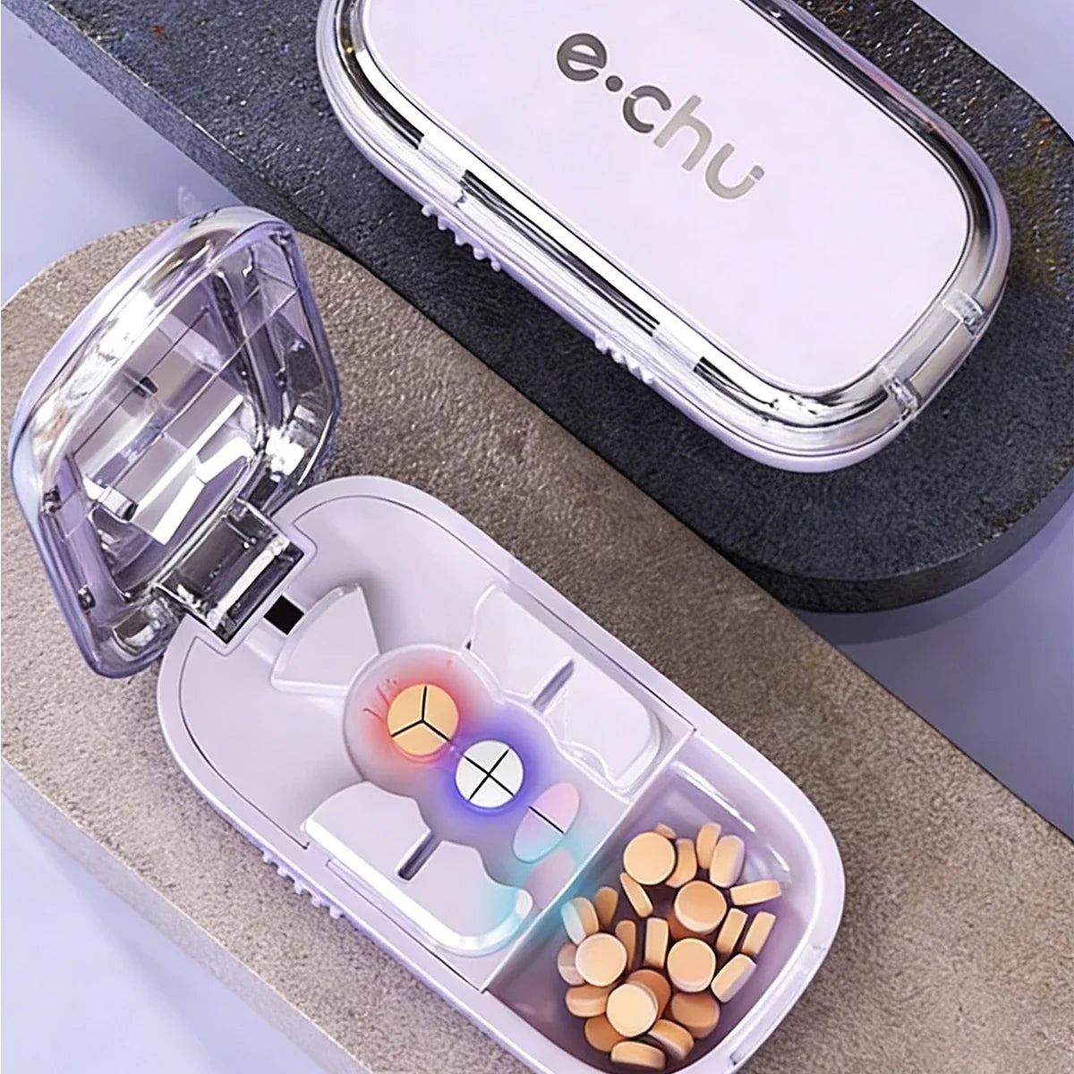 Portable Pill Splitter - Precise Pill Cutter for Even Halves, Thirds & Quarters