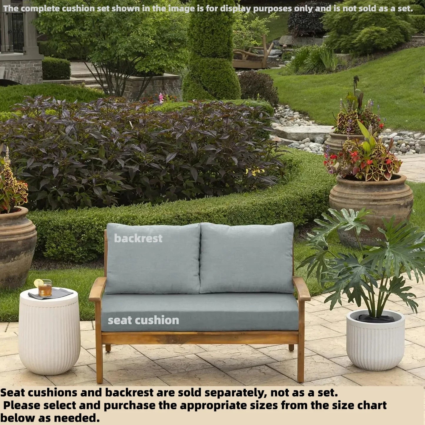 Custom Bench & Chair Cushion Set – Backrest & Seat Pads for Sofa, Patio, Garden & Bay Window Decor