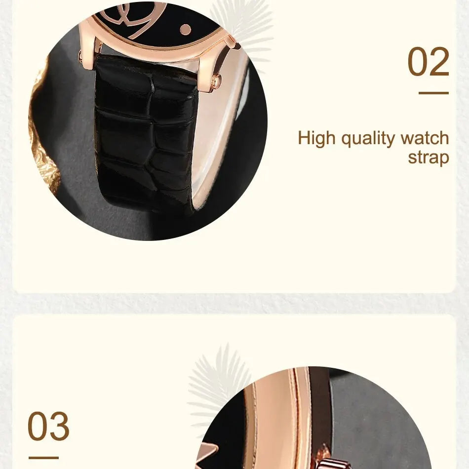 Women’s Fashion Leather Belt Watch Set – Butterfly Wallet, Glasses, and Quartz Wristwatch Dress Clock Montre Femme