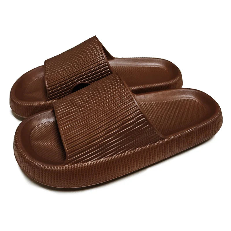 4cm Thick Sole EVA Cloud Slippers – Height Increasing Non-Slip Bathroom & Indoor Summer Sandals for Couple Home Use