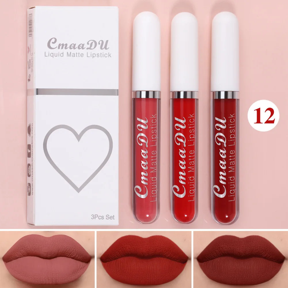 Sexy Long-Lasting Velvet Matte Lip Gloss – Waterproof, Non-Stick Red Liquid Lipstick for Women