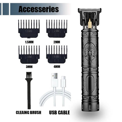 Vintage T9 Electric Hair Clipper, Rechargeable Professional Men’s Hair Cutting Machine, Barber Shaver & Beard Trimmer Tool