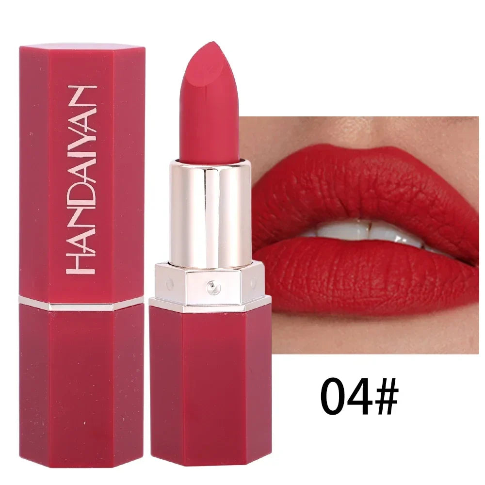 Rose Pink Nude Matte Velvet Lipstick – Long-Lasting, Non-Stick Cup, Waterproof, Sexy Lipsticks for Beauty Makeup