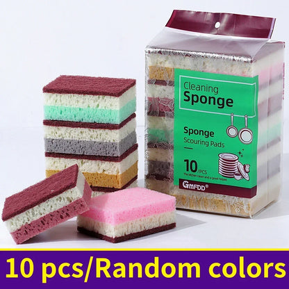 High-Density Sponge Cleaning Cloth — Non-Greasy Dishwashing & Kitchen Sponge for Pots, Bowls & Catering Use