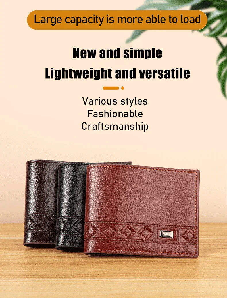 Mini Slim Zipper Card Wallet for Men — Portable Ultra-Thin Black Purse for ID, Bank & Credit Cards