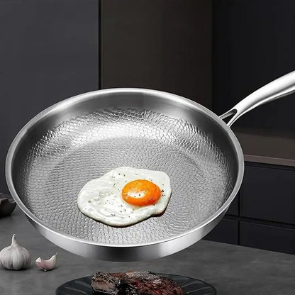 Premium Titanium Alloy Frying Pan - Uncoated Steak & Pancake Skillet for Gas Stoves, Non-Stick Kitchen Cookware