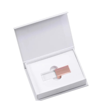 USB 2.0 Crystal Flash Drive - 4GB-128GB High-Speed Memory Stick, Wedding Gift & Photography Pendrive