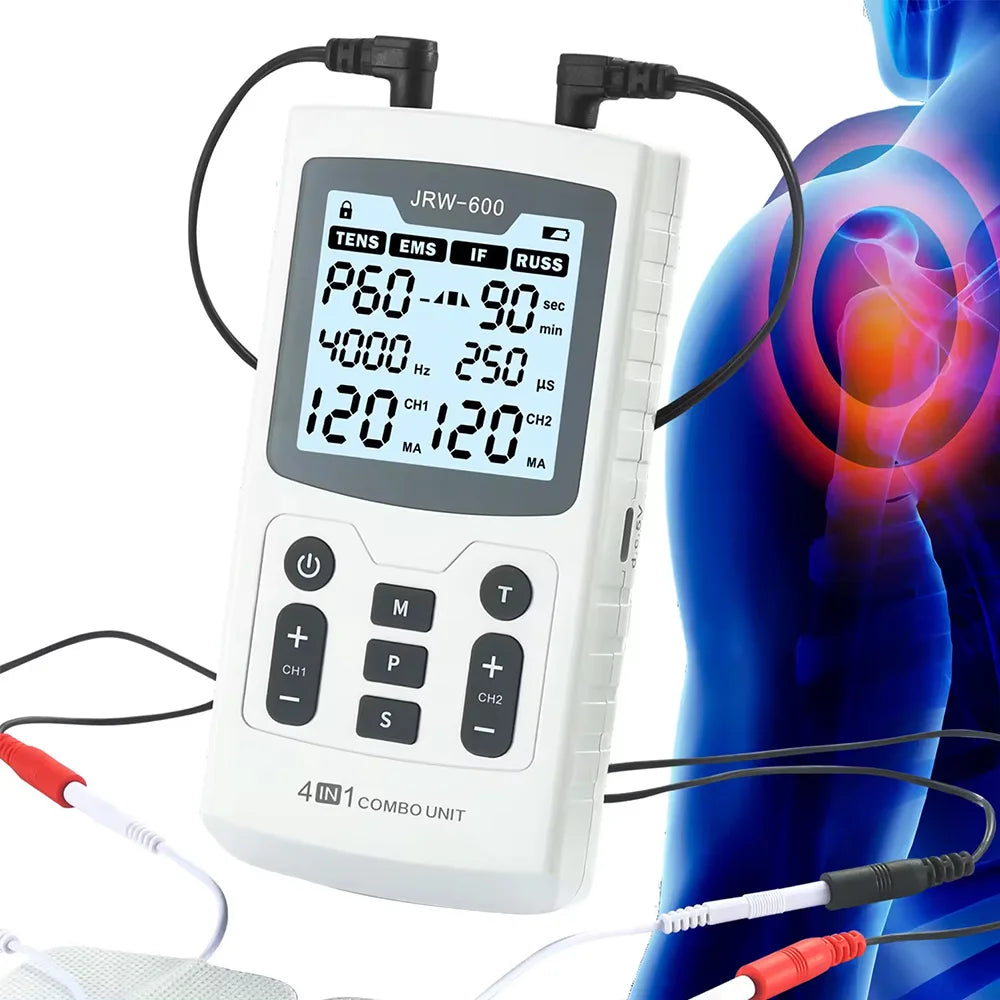 4-in-1 Electric Muscle Stimulator — EMS, IFT, RUSS & TENS High-Frequency Physiotherapy Device
