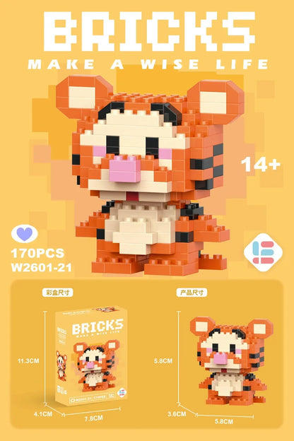 Stitch, Sanrio, and Mickey Mouse Cartoon Dolls - Micro-Particle Building Block Toys Compatible with Children's Gifts