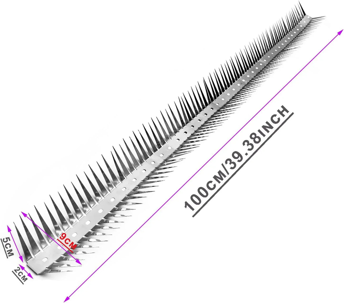 Stainless Steel Bird Spikes 1M – Pigeon, Squirrel & Woodpecker Deterrent for Roof, Fence, Window & Garden Protection
