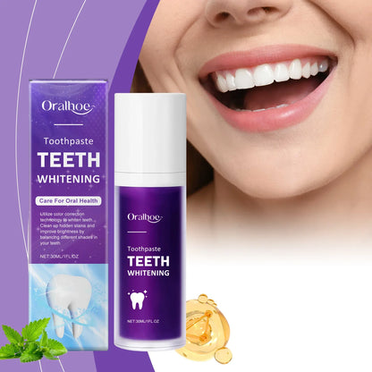 Purple Teeth Whitening Toothpaste – Deep Cleaning, Plaque & Stain Removal, Freshens Breath in 5 Days