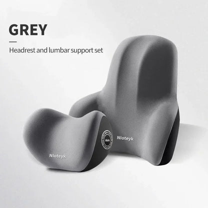 Memory Foam Car Neck & Lumbar Support Cushion – Universal Car Seat Pillow for Neck and Waist Comfort