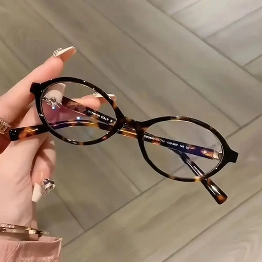 Y2K Retro Oval Frame Glasses for Women - Sweet & Cool Eyewear, Anti-Blue Light Reading & Computer Glasses