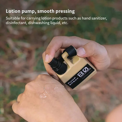 80ml Portable Pump Spray Bottle - Refillable Cosmetic Container with Buckle for Alcohol and Perfume, Ideal for Outdoor Camping and Hiking