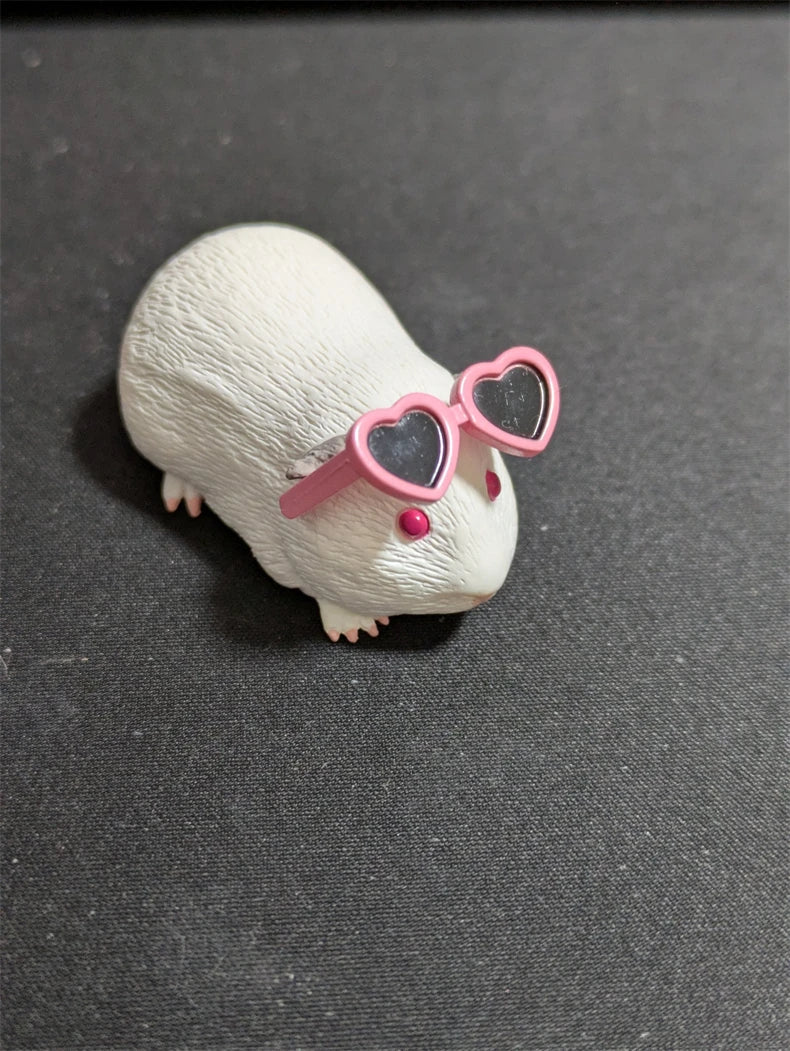 Guinea Pig with Sunglasses Blind Box – Cute Mini Anime Action Figure, Kawaii Desktop Decoration & Collectible Toy, Birthday Gift