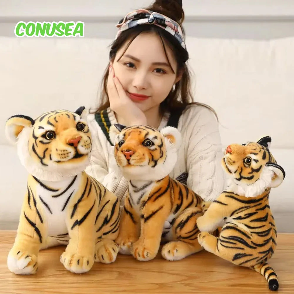 Simulation Tiger & Lion Plush Toy – Kawaii Stuffed Animal Doll, Pillow & Home Decor Gift for Kids