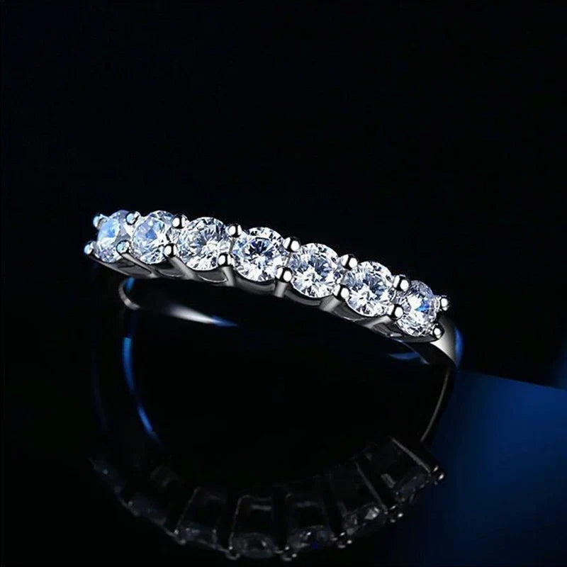 100% Pass Diamond Tester Pen & Moissanite Ring – Matching 925 Sterling Silver Wedding Band for Women