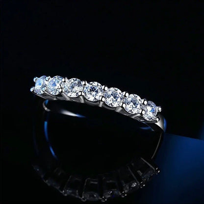 100% Pass Diamond Tester Pen & Moissanite Ring – Matching 925 Sterling Silver Wedding Band for Women