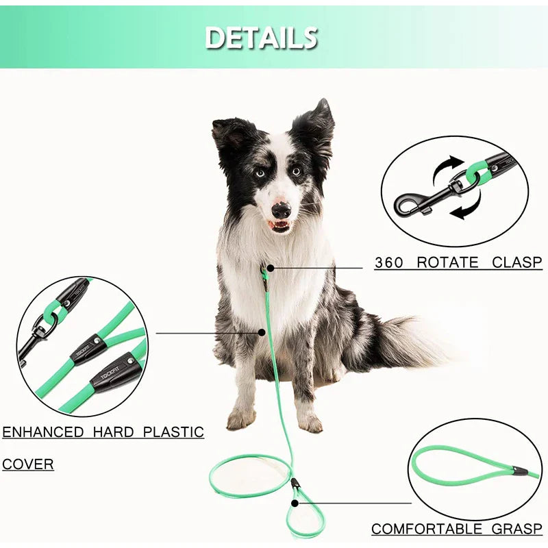 Waterproof Dog Leash – PVC Training Recall Leash 5FT/10FT/20FT/30FT for Beach, Yard & Play