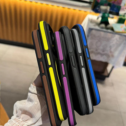 Luxury Patchwork Color Phone Case for iPhone 15/14/13/12/11 Pro Max Plus – Anti-Slip Frosting Translucent Magsafe Magnetic Cover