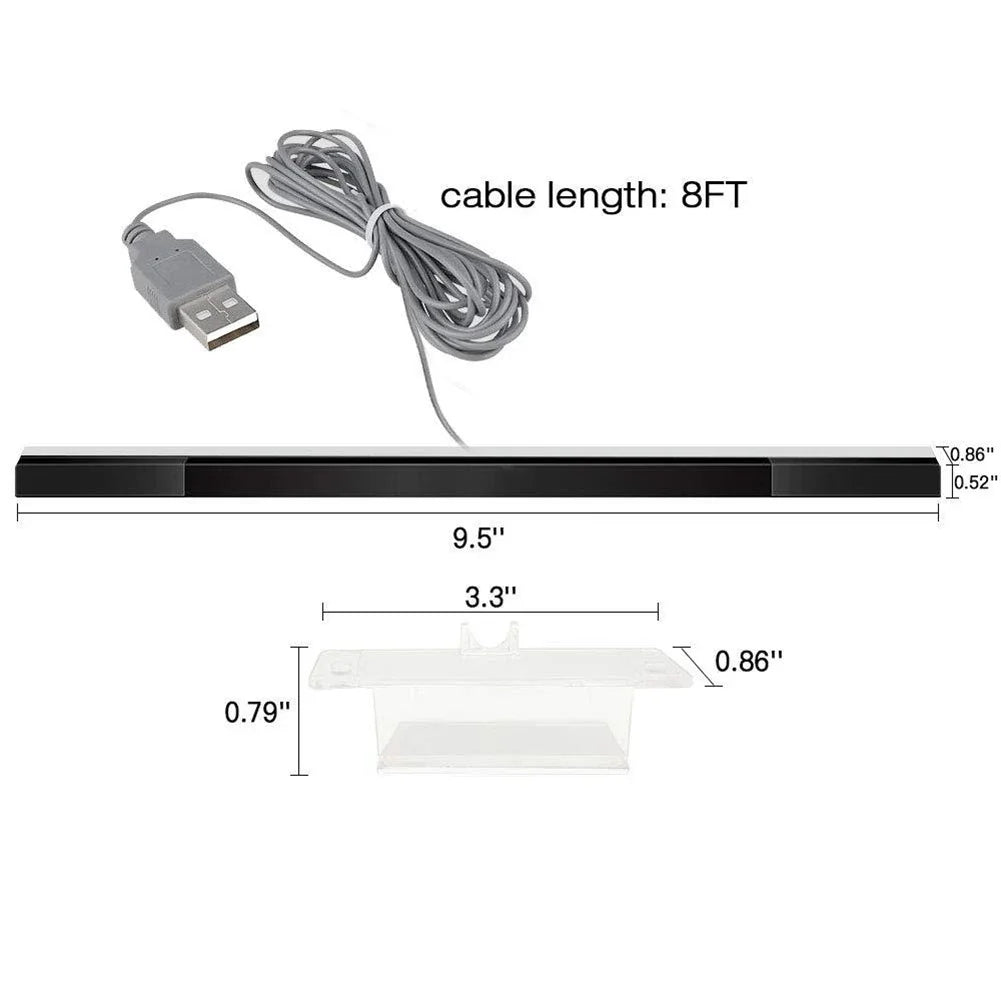 Wired USB Infrared Sensor Bar for Wii/Wii U Remote – TV Replacement Receiver