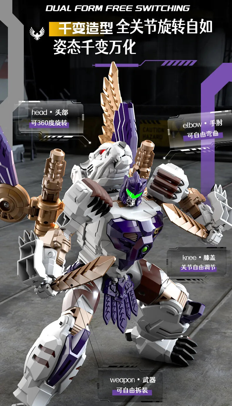 Lijiang Tigerhawk 25.5CM Transformable Action Figure – BW Two Forms Collectible Toy