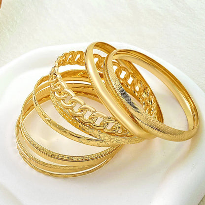 10PCS Metal Bangles Set for Women – Heavy Punk Hip Hop Textured Stackable Bracelets Fashion Party Jewelry Accessories