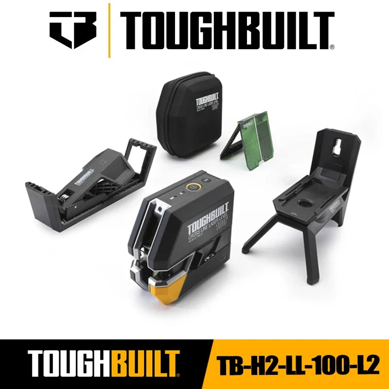 TOUGHBUILT TB-H2-LL-100-L2 Laser Level - 100-Ft Self-Leveling Green Beam Cross-Line Tool