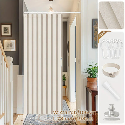 Blackout Folding Door Curtain – 1 Panel Privacy Screen for Living Room, Bedroom, Kitchen, Closet, Room Divider