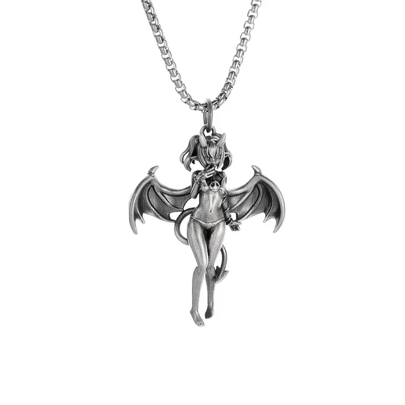 Gothic Skull Jesus Cross Necklace – Punk Catholic Amulet Jewelry for Men, Religious Pendant