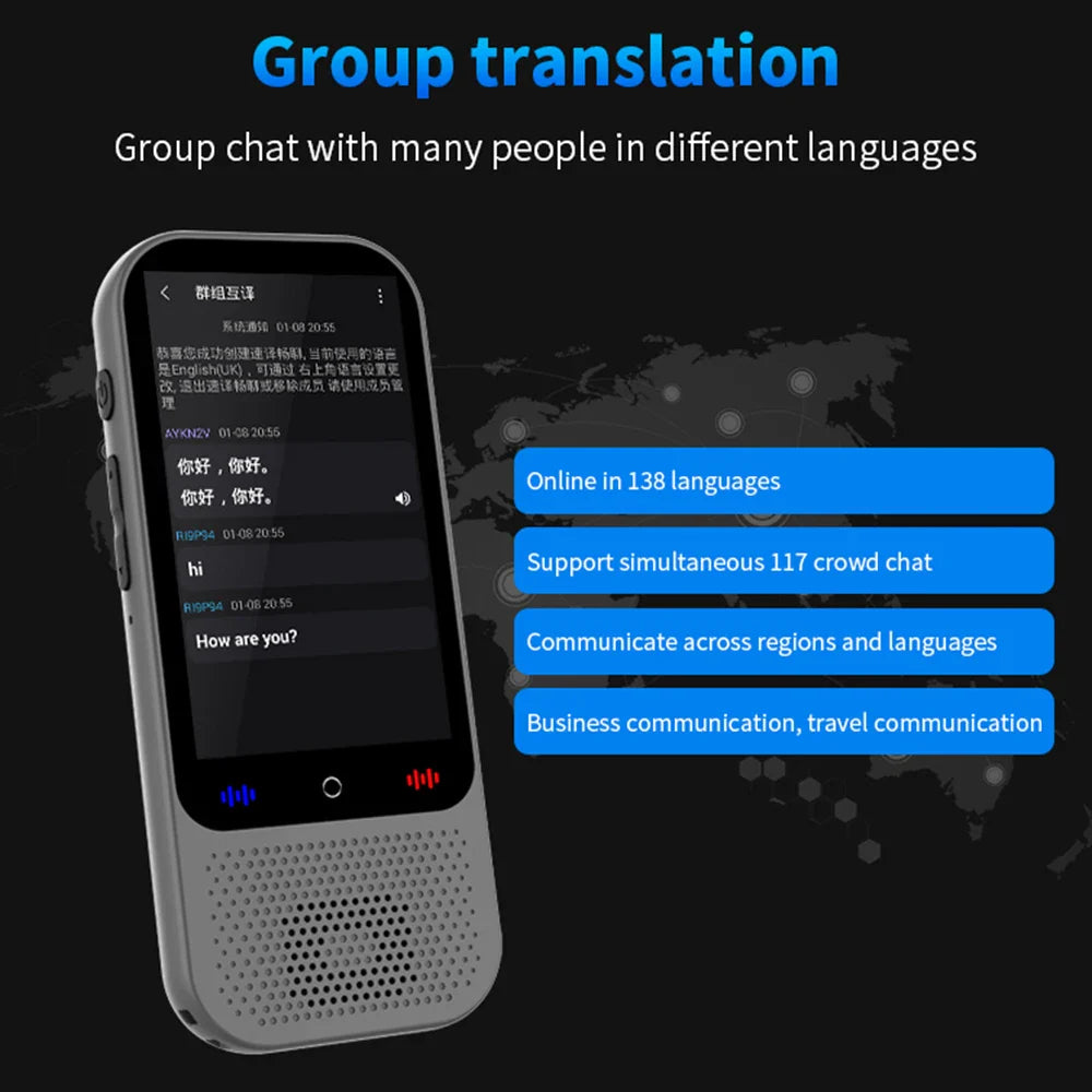S80 Pro Portable Language Translator Device - 138 Languages, Voice & Offline Translation, ChatGPT Function