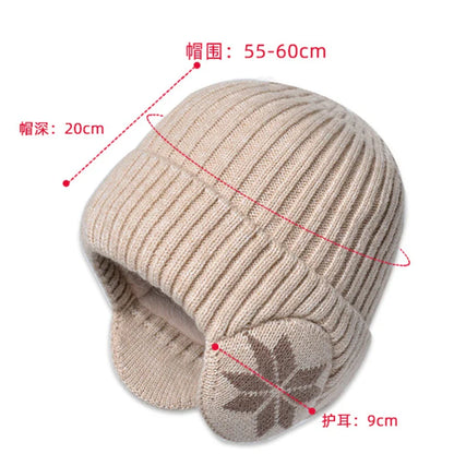 Men's Winter Warm Knitted Wool Beanie - Outdoor Plus Velvet Hat with Ear Protection for Women