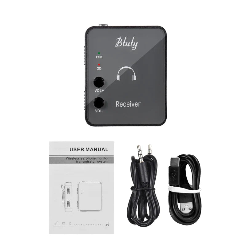 Btuty 2.4GHz Wireless Earphone Monitor System – Rechargeable Transmitter & Receiver with Lossless Digital Transmission