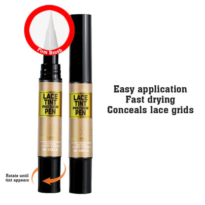 Tinted Lace Precision Parting Pen | Wig Lace Tint with Brush Applicator, Easy to Use & Long-Lasting Formula