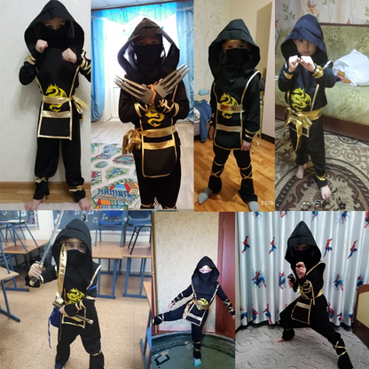 Red Ninja Costume for Boys – Samurai Kid Jumpsuit with Foam Accessories, Halloween & Gift Outfit