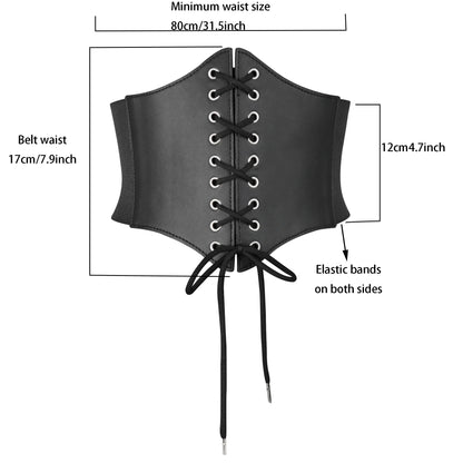 Medieval Wide Leather Armor Belt - Steampunk Waist Costume Accessory for Men & Women, Viking Knight Antique Waistband for LARP & Cosplay