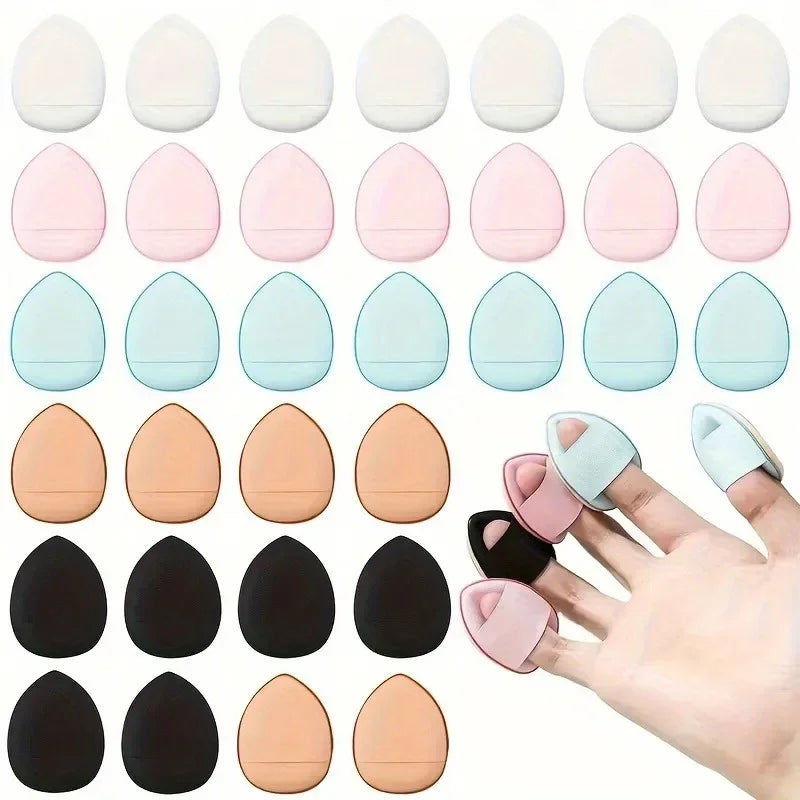5/10Pcs Mini Finger Puff Foundation Sponge Set for BB Cream, Concealer & Powder - Makeup Applicator Tools