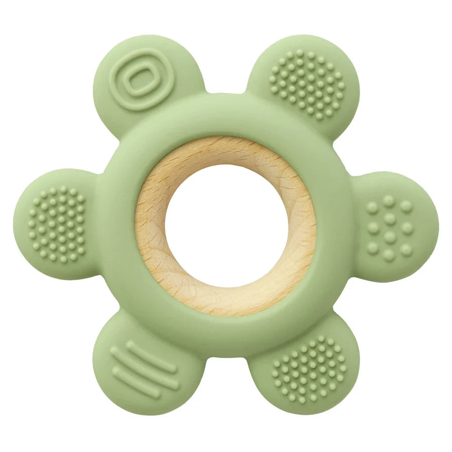Baby Silicone Teether Necklace - Rudder Shape BPA Free Sensory Chewing Toy for Infant Teething Relief