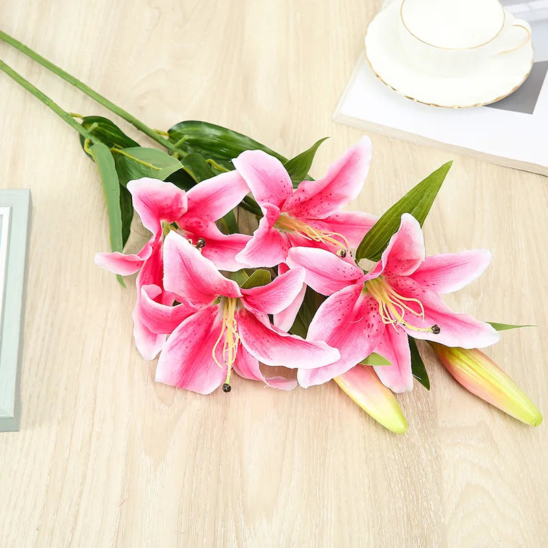 Artificial Silk Lily Bouquet – Creative Fake Flower Arrangement for Living Room, Sweetheart Decoration for Friends