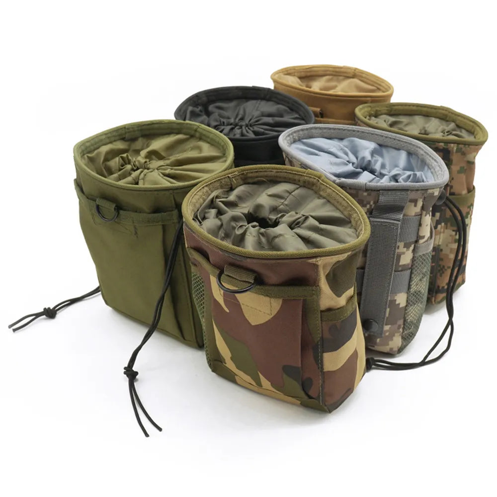Outdoor Tactical Molle 800D Nylon Dump Drop Pouch - 3-5L Recycle Waist Pack for Ammo and Essentials - Ideal Airsoft Military Accessories Bag