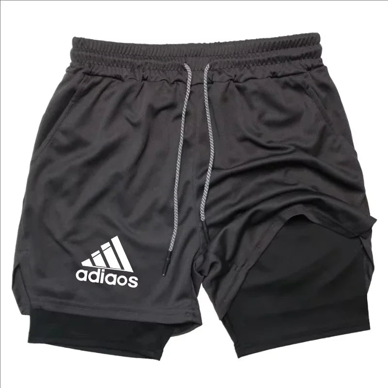 Men’s 2-in-1 Compression Running Shorts – Breathable Mesh Quick-Dry Gym Fitness Training Sports Shorts for Summer Workout