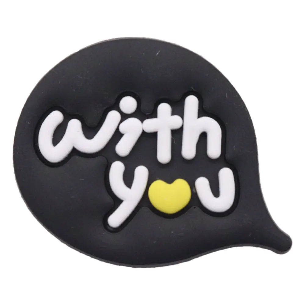 Single PVC Shoe Charm – Kawaii Black Coffee Heart Garden Button for Shoes & Wristbands