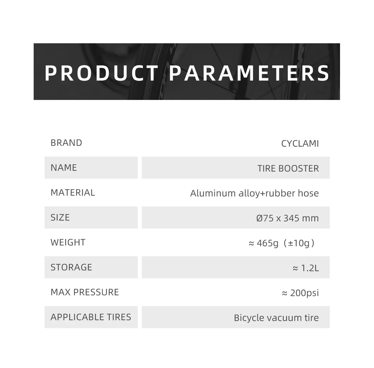 CYCLAMI 1.2L Aluminum Alloy MTB Road Tire Inflator – Valve Gas Cylinder for Tubeless 29" Bike Tires