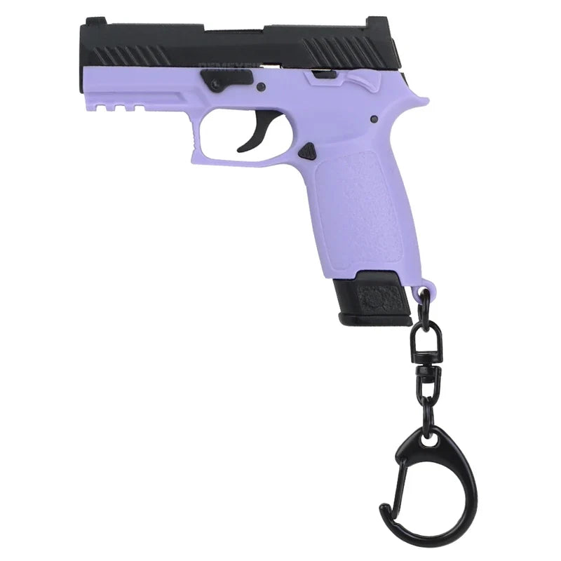 Tactical Mini Pistol Keychain - P320 G17 Gun Shape Detachable Key Ring Realistic Model Toy Decoration