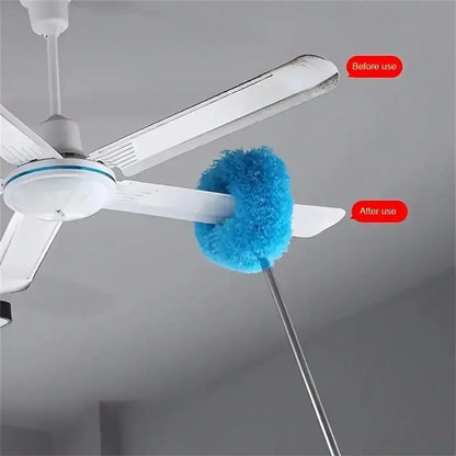 Extendable Microfiber Ceiling Fan Duster – Long Handle Dust Locking Reusable Cleaning Brush