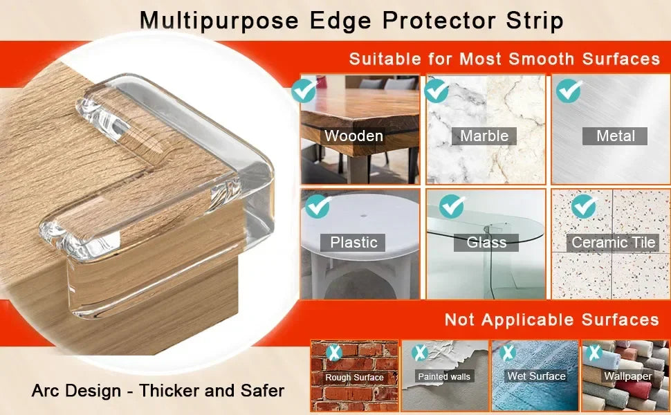 Clear Table Corner Protectors – Baby Safety Furniture Edge Guards, Anti-Collision Corner Covers